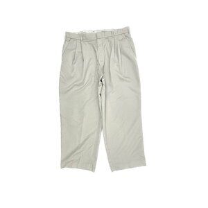 John Henry Pleated Straight Leg Women's size 36x25 Beige Tan Chino pants